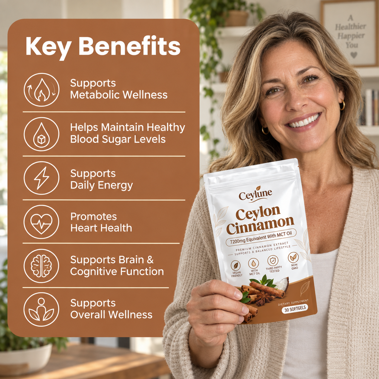 Ceylon Cinnamon 7200mg Equivalent with MCT Oil