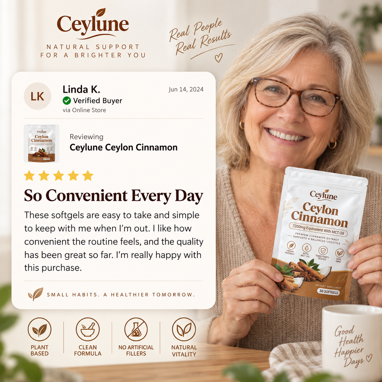 Ceylon Cinnamon 7200mg Equivalent with MCT Oil